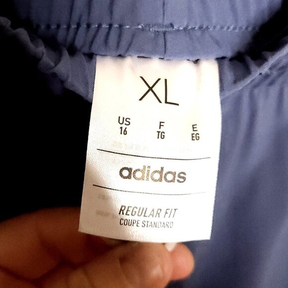 Adidas Girls Slate Blue New Mid Rise Regular Fit Drawstring Track Pants XL 16 - Picture 7 of 10